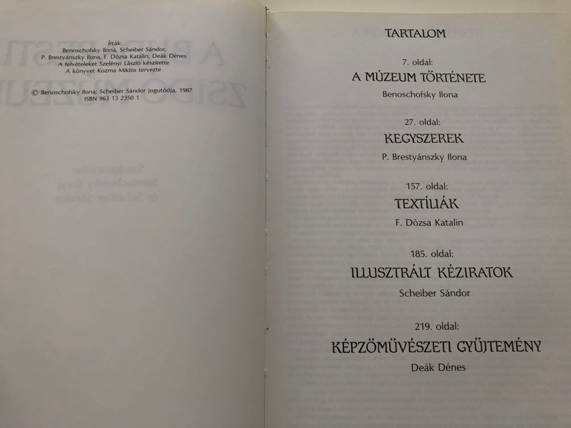  A Budapesti Zsidó Múzeum by Benoschofsky Ilona, Scheiber Sándor / The Budapest Jewish Museum / Corvina 1987 / Hardcover / Judaic - Jewish relics, coins, personal items from the Hungarian Museum (9631323501)