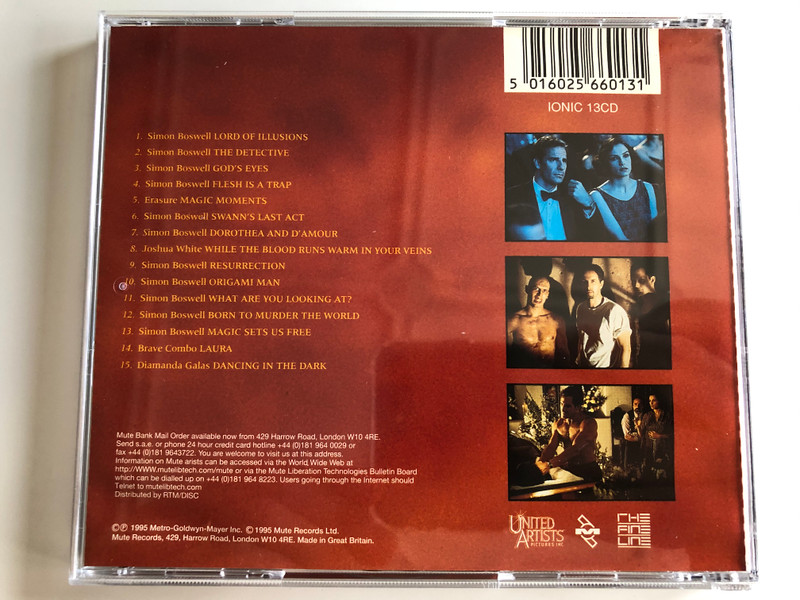Clive Barker's Lord Of Illusions / The Soundtrack of the United Artists film / Featuring Erasure, Diamanda Galas and the music of Simon Boswell / Mute Audio CD 1995 / IONIC 13CD