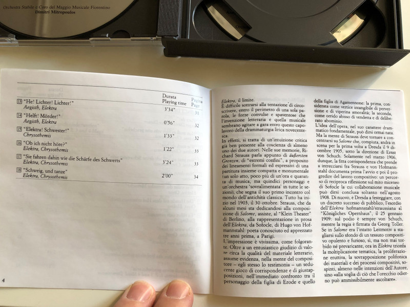 Richard Strauss ‎– Elektra / Anny Konetzni, Martha Modl, Daniza Ilitsch, Hans Braun / Orchestra Stabile E Coro Del Maggio Musicale Fiorentino, Dimitri Mitropoulos / Hommage 2x Audio CD 2000 Stereo / 7001841 - HOM