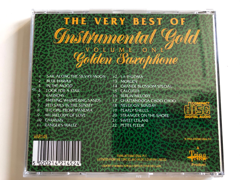 The Very Best Of Instrumental Gold - Volume One, Golden Saxophone / Tring ‎Audio CD / VAR145
