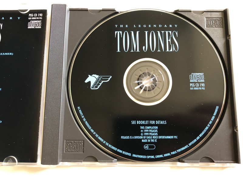 The Legendary Tom Jones / Including Green Green Grass Of Home, Save The Last Dance For Me,  I Can´t Stop Loving You, She's A Lady, Release Me / Pegasus ‎Audio CD 1999 / PEG CD 190