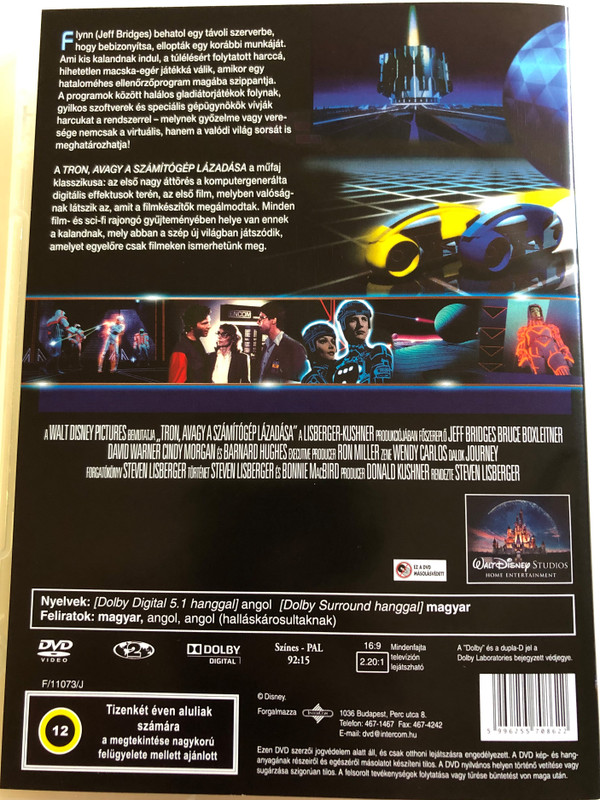Tron DVD 1982 Tron, avagy a számítógép lázadása / Directed by Steven Lisberger / Starring: Jeff Bridges, Bruce Boxleitner , David Warner, Cindy Morgan, Barnard Hughes (5996255708622)