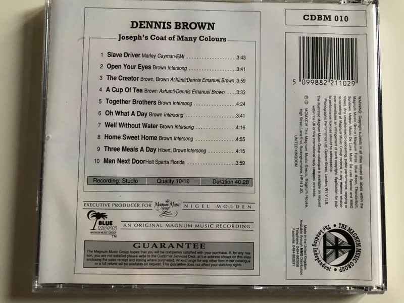 Dennis Brown ‎– Joseph's Coat Of Many Colours / Blue Moon ‎Audio CD 1994 / CDBM 010