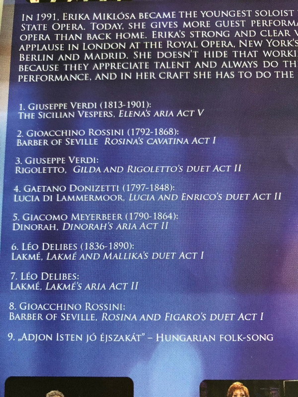Aria Evening with Erika Miklósa DVD Fifteen Years in Music / Jubilee Concert at the Palace of Arts Budapest / Featuring: Leo Nucci, Bernadett Wiedemann, Budapest MÁV Concert Orchestra (731406876790)