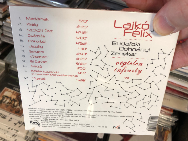 Lajkó Félix - Budafoki Dohnányi Zenekar ‎/ Végtelen - Infinity / Fonó Records ‎Audio CD 2014 / FA 355-2