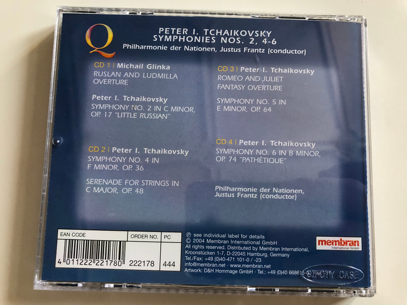 Quadromania 4 / Peter I. Tchaikovsky - Symphonies Nos. 2, 4-6 / Quadromania 4x ‎Audio CD 2004 / 222178-444