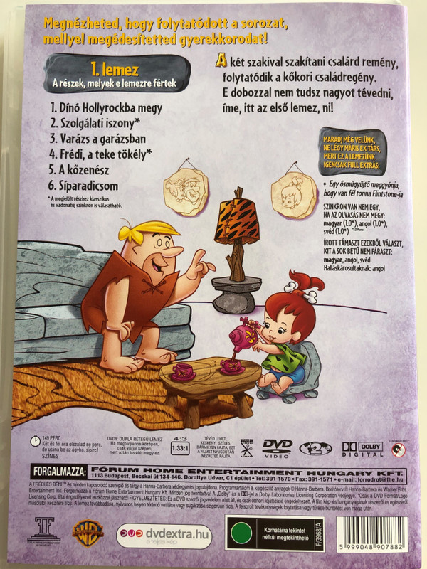 The Flintstones Season 3 DVD 1966 Frédi és Béni A két kőkorszaki szaki / Season 3 / Harmadik évad / Episodes 1-6 / Disc 1 / Hanna-Barbera / Animated Classic