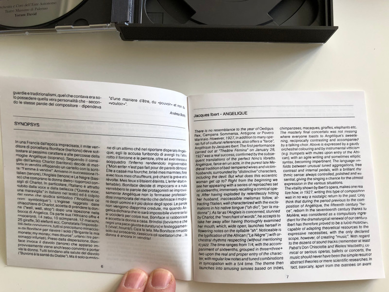Jacques Ibert ‎– Angélique / Farce In Un Acte, First Recording In The World / Orchestra E Coro Dell'e a Teatro Massimo Di Palermo, Yoram David / Hommage Box Set Audio CD Stereo / 7001833-HOM