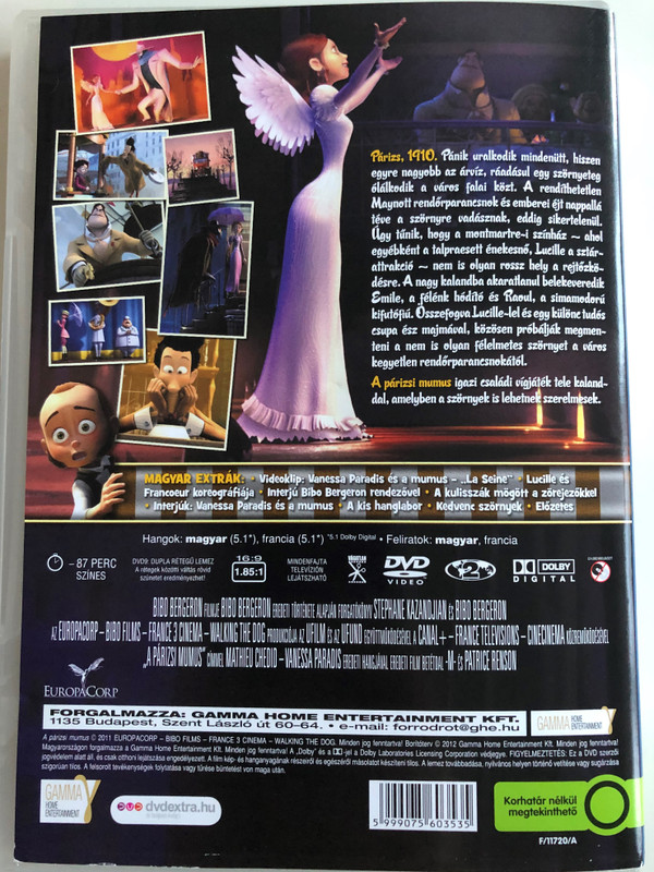 Un monstre á Paris DVD 2011 A Párizsi Mumus (A Monster in Paris) / Directed by Bibo Bergeron / Starring: Matthieu Chedid, Vanessa Paradis (5999075603535)