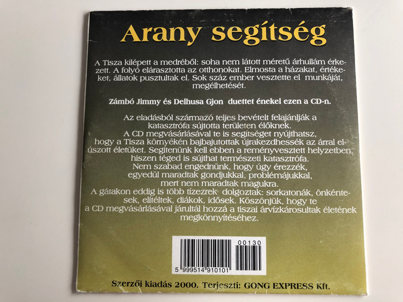 Elveszett álmok - Zámbó Jimmy, Delhusa Gjon / A tiszai árvízkárosultakért / Gong Express Kft. Audio CD / TA 2000