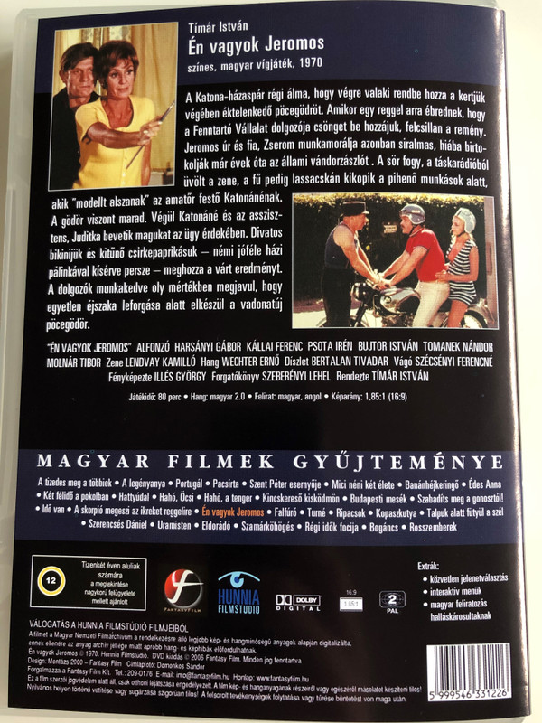 Én vagyok Jeromos DVD 1970 It's me, Jerome / Directed by Tímár István / Starring: Alfonzó, Harsányi Gábor, Kállai Ferenc, Psota Irén, Bujtor István / Magyar Filmek gyűjteménye 18 (5999546331226)
