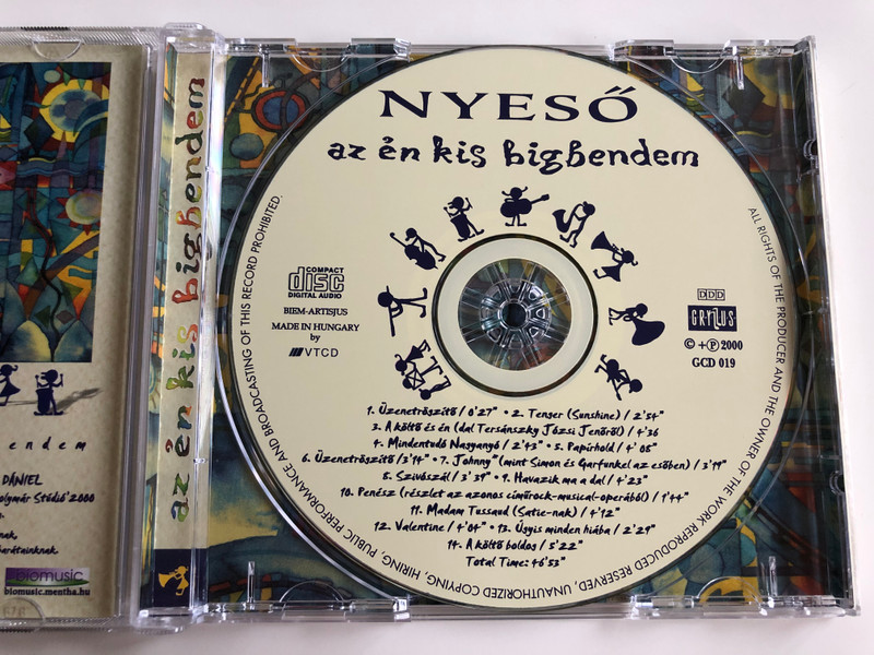 Nyeső – Az Én Kis Bigbendem / Gryllus ‎Audio CD 2000 / GCD 019 / Nyeső Mária - ének, gitár  / Kecskeméti Gábor - fuvola / Kovács Zoltán - basszusgitár, hegedű