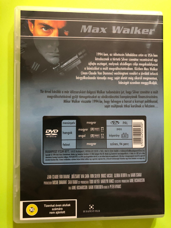 Timecop DVD 1994 Időzsaru - Directed by Peter Hyams