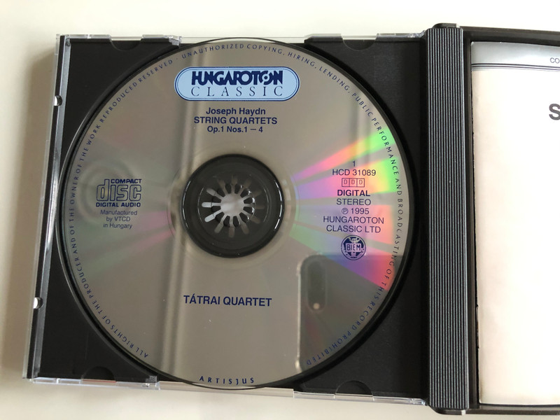 Joseph Haydn ‎– String Quartets Opp.1, 2, 42, 103 / Tátrai Quartet / Hungaroton Classic ‎3x Audio CD 1995 Stereo / HCD 31089-91