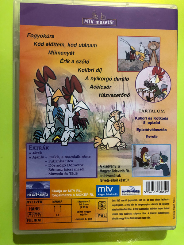 Kukori és Kotkoda DVD Hungarian Cartoon - 8 episodes / Written Bálint Ágnes / Fogyókúra, Köd előttem, Műmenyét, Érik a szőlő, Kolibri díj, A nyikorgó daráló, Acélcsőt, Házvezetőnő