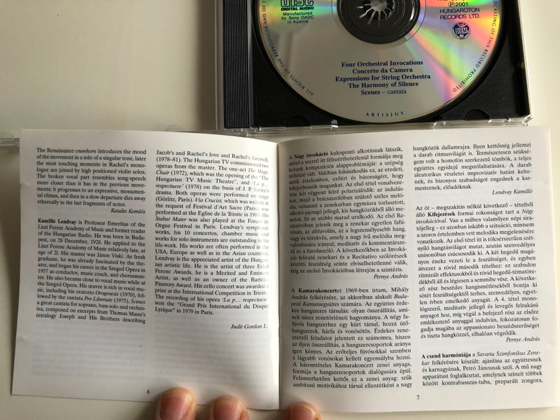 Kamillo Lendvay - Four Orchestral Invocations, Concerto da Camera, Experssions for String Orchestra, The Harmony of Silnce, Scenes-cantata / Hungaroton Classic Audio CD 2001 Stereo / HCD 32064