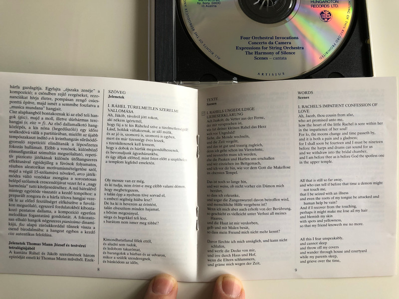 Kamillo Lendvay - Four Orchestral Invocations, Concerto da Camera, Experssions for String Orchestra, The Harmony of Silnce, Scenes-cantata / Hungaroton Classic Audio CD 2001 Stereo / HCD 32064