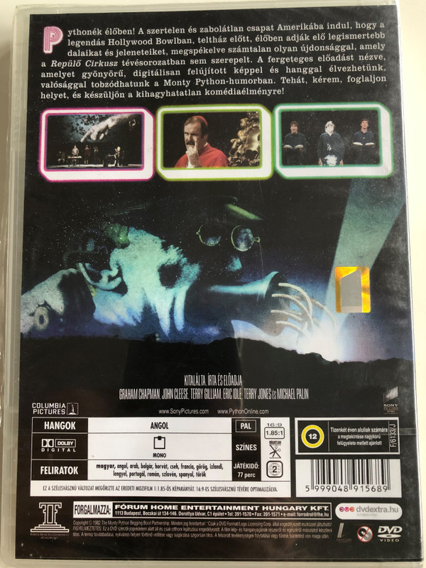 Monty Python Live at the Hollywood Bowl DVD 1982 A Monty Python Amerikában / Directed by Terry Hughes, Ian MacNaughton / Starring: Graham Chapman, John Cleese, Terry Gilliam, Eric Idle, Terry Jones, Michael Palin (5999048915689)