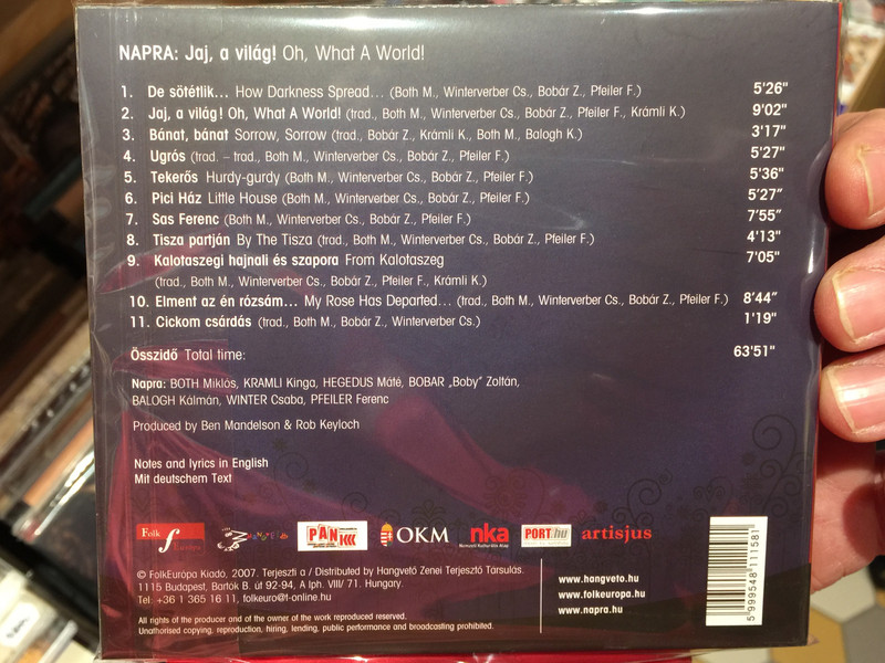 Napra ‎– Jaj, A Világ! = Oh, What a World! / Folk Európa ‎Audio CD 2017 / FECD030