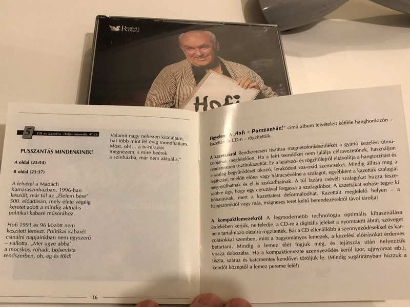  Hofi - Pusszantás! / 5x Audio CD Set 2005 / Hungarian legendary comedian Géza Hofi / Első menet, Hofisszeusz, Szabhatjuk, Hús-mentes Áru, Pusszantás mindenkinek / Reader's Digest RM-CD 05112-F (RM-CD 05112-F)