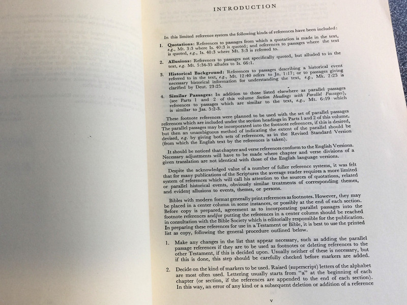 Helps for Translators - Section Headings and Reference System for the Bible / Part 3 Short Reference System / UBS - United Bible Societies 1968 (UBS-1968-M)
