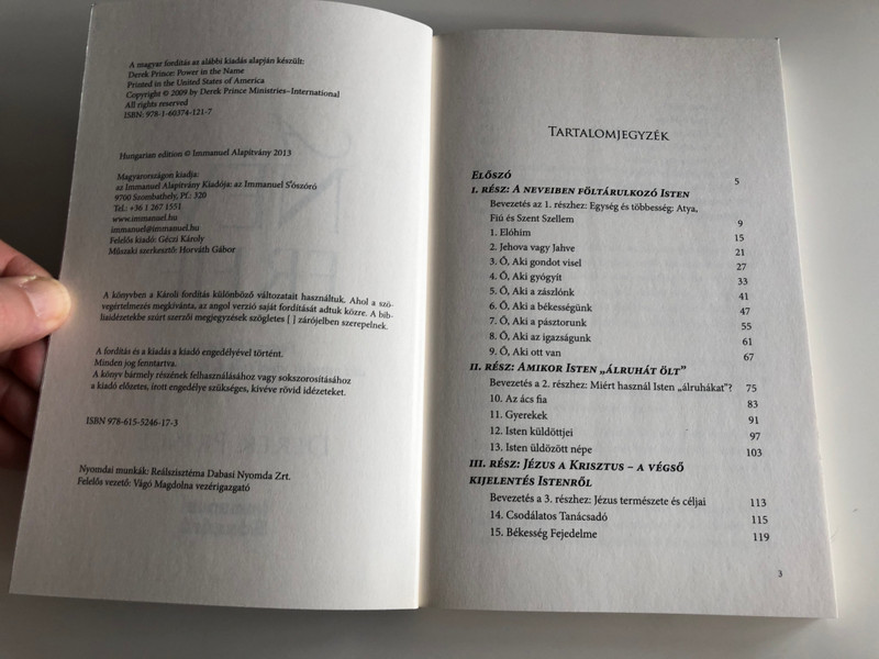 A név ereje by Derek Prince / Hungarian edition of Power in the Name / Immanuel Szószóró 2013 / Paperback (9786155246173)