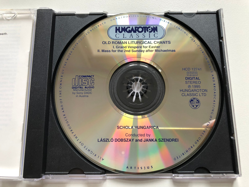 Old-Roman Liturgical Chants - Schola Hungarica / Hungaroton ‎Audio CD 1986 Stereo / HCD 12741-2