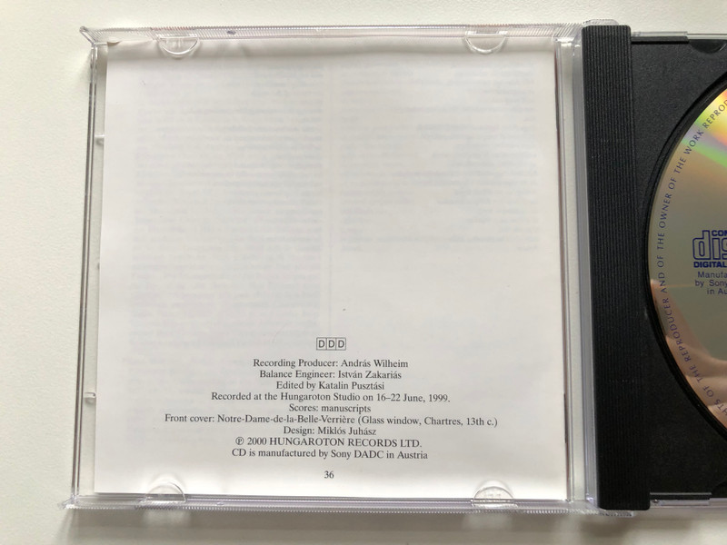 The Holy Lady of Chartres - Schola Hungarica / Conducted by Laszlo Dobszay, Janka Szendrei / Hungaroton Classic Audio CD 2000 Stereo / HCD 31922