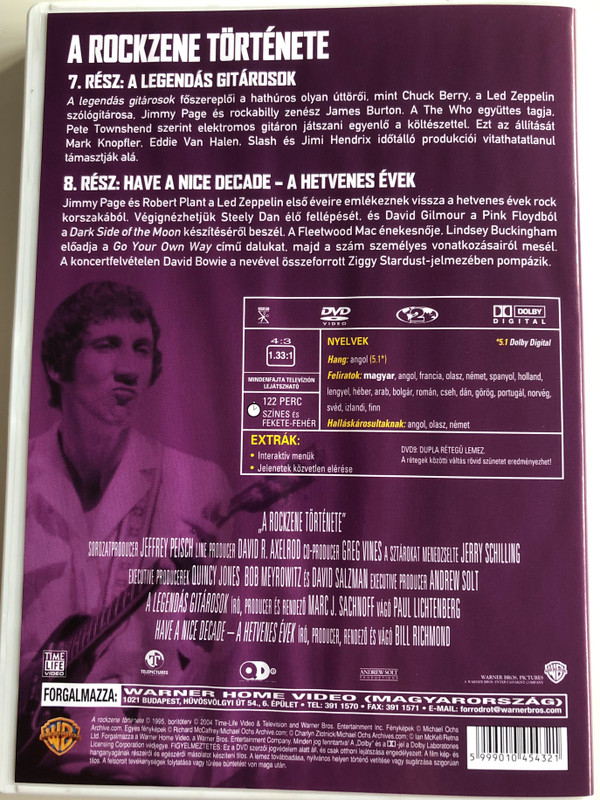 The History of Rock 'n' Roll DISC 4 DVD 1995 A rock zene története / Negyedik lemez / A legendás gitárosok, A hetvenes évek / Episodes: Guitar Heroes, The 70s: Have A Nice Decade (5999010454321)