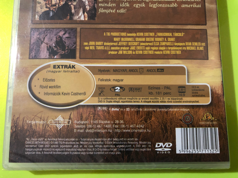 Dances with Wolves DVD 1990 Farkasokkal táncoló / Directed by Kevin Costner / Starring: Kevin Costner, Mary McDonnell, Graham Greene (5996255711325)