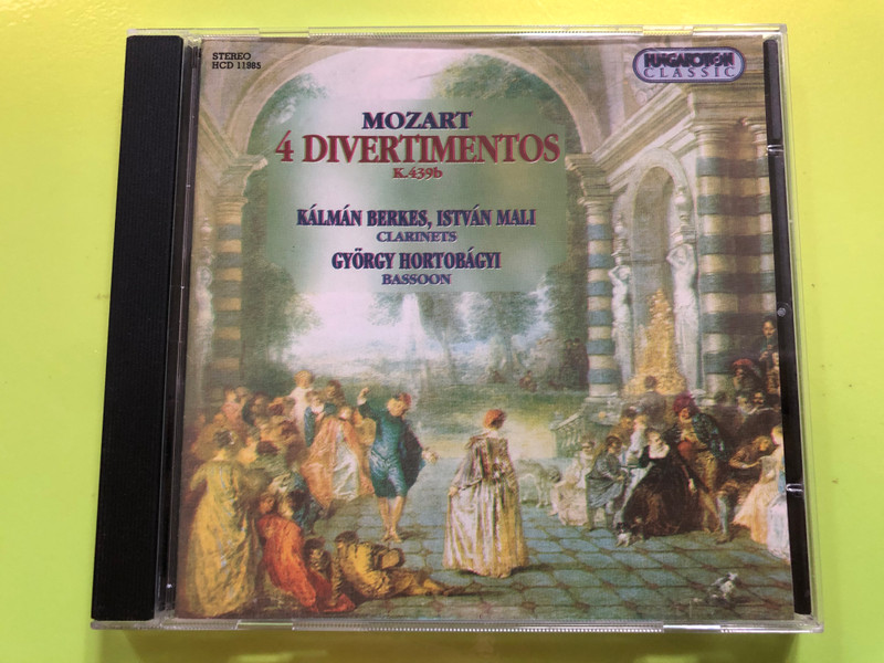 Mozart - 4 Divertimetos K. 439b / Kálmán Berkes, István Mali - clarinets, György Hortobágyi ‎– bassoon / Hungaroton Classic ‎Audio CD 1996 Stereo / HCD 11985 (5991811198527)