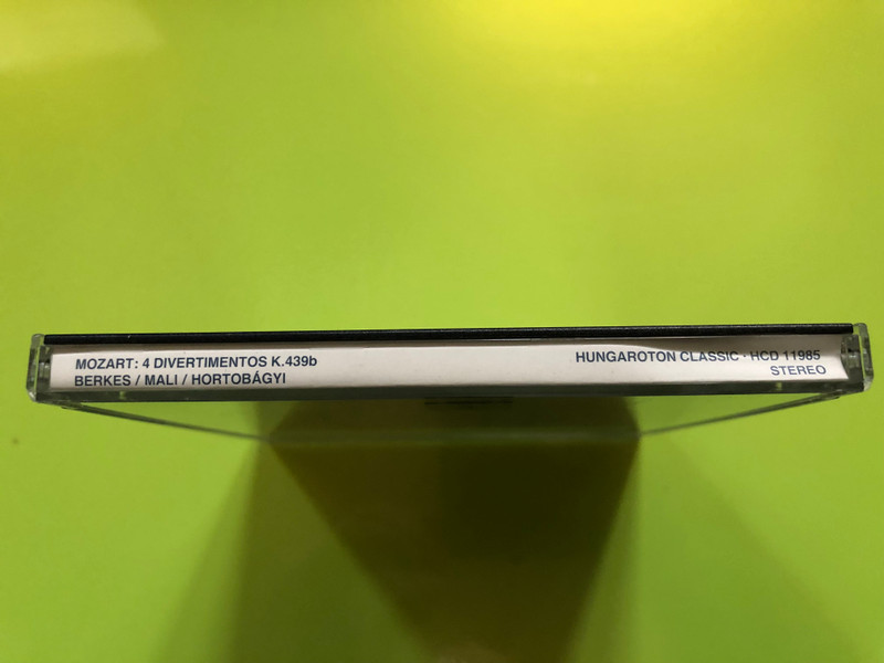 Mozart - 4 Divertimetos K. 439b / Kálmán Berkes, István Mali - clarinets, György Hortobágyi ‎– bassoon / Hungaroton Classic ‎Audio CD 1996 Stereo / HCD 11985 (5991811198527)