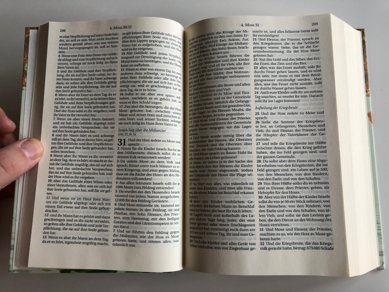 German language Bible / Leafy Cover / Die Bibel - Schlachter übersetzung - Version 2000 / Hardcover / CLV 2018 / 6th edition (9783893970216)