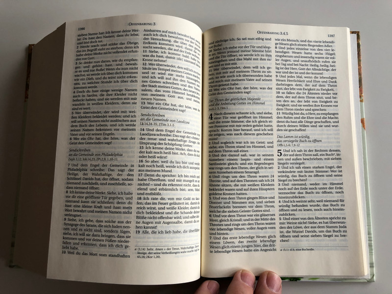 German language Bible / Leafy Cover / Die Bibel - Schlachter übersetzung - Version 2000 / Hardcover / CLV 2018 / 6th edition (9783893970216)