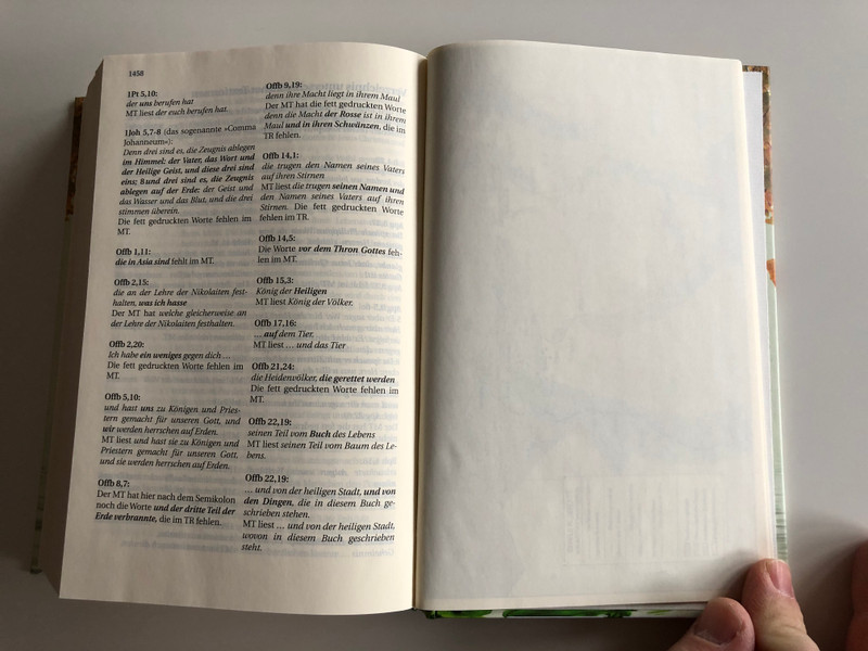 German language Bible / Leafy Cover / Die Bibel - Schlachter übersetzung - Version 2000 / Hardcover / CLV 2018 / 6th edition (9783893970216)