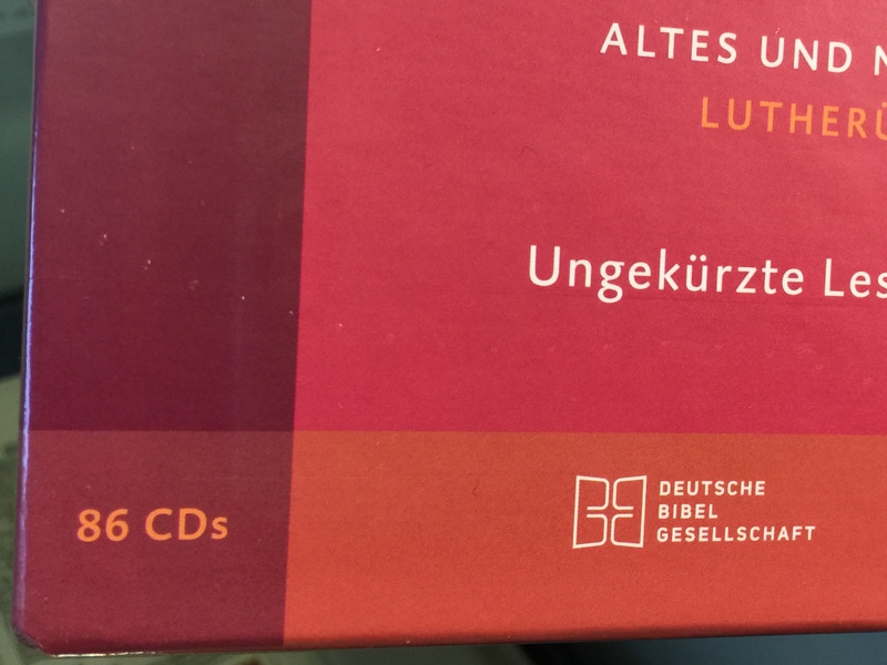 German Audio Bible Pack / 86CDs / Die Bibel - Altes und Neues Testament (Lutherübersetzung) / Read by Rufus Beck - Unabridged / Ungekürzte Lesung mit Rufus Beck / Deutsche Bibel Gesellschaft 2019 / With Apocrypha (Deuterocanonical books) (9783438022271)