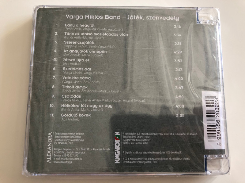 Varga Miklós – Játék, Szenvedély... / V. M. Band / Alexandra Records Audio CD 2009 / PDKCD0066