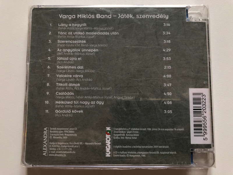 Varga Miklós – Játék, Szenvedély... / V. M. Band / Hungaroton / Alexandra Records Audio CD 2009 / PDKCD0066