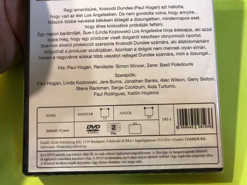 Crocodile Dundee in Los Angeles DVD 2001 Krokodil Dundee Los Angelesben / Directed by Simon Wincer / Starring: Paul Hogan, Linda Kozlowski, Jere Burns, Jonathan Banks (5999545581936)