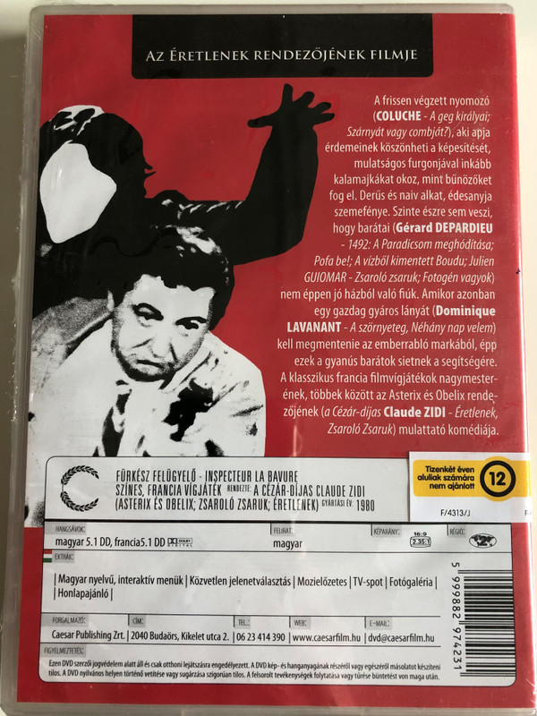 Inspecteur la Bavure DVD 1980 Fürkész felügyelő / Directed by Claude Zidi / Starring: Coluche, Gérard Depardieu / Inspector Blunder (5999882974231)