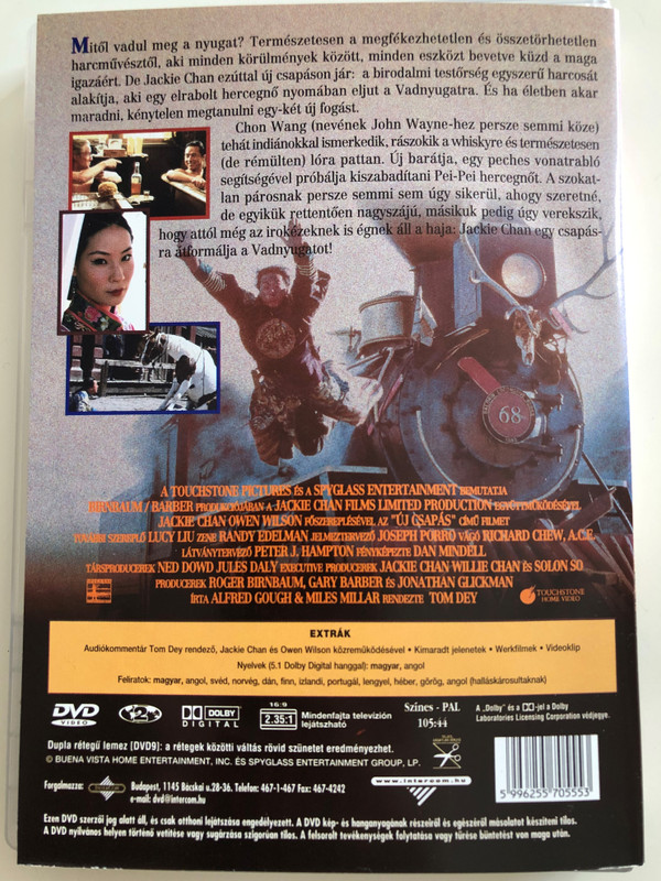 Shangai Noon DVD 2000 Új csapás / Directed by Tom Dey / Starring: Jackie Chan, Owen Wilson, Lucy Liu (5996255705553)