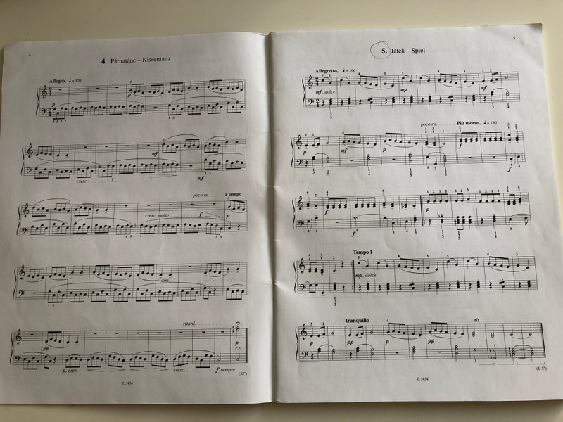 Gyermekeknek I.-II füzet - Für Kinder I-II. Hefte by Bartók Béla / Edition Musica Budapest / Apró darabok kezdő zogorázóknak / Small compositions for children starting piano lessons / German and Hungarian texts (9790080054543)