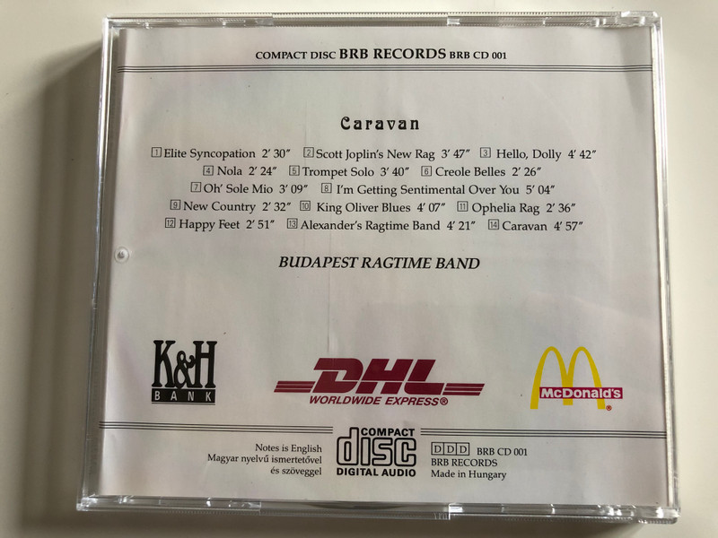 Budapest Ragtime Band - Caravan / BRB Records Audio CD 1994 / BRB CD 001