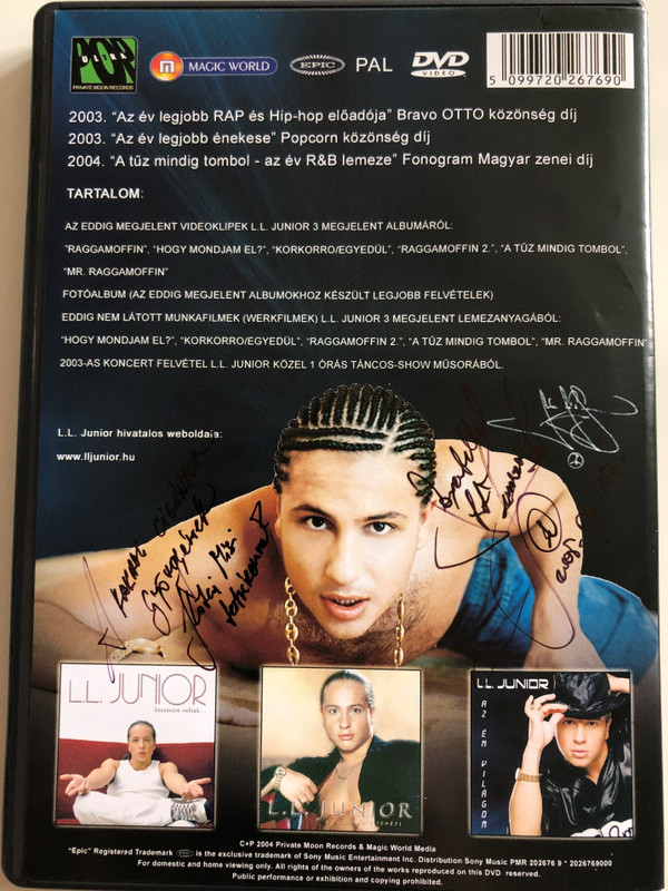 L.L. Junior - Az én világom DVD 2004 / Lesi László Csaba / Hungarian Rap artist / Private Moon Records (5099720267690)