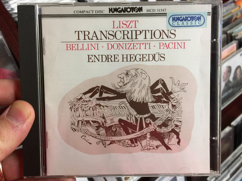 Liszt - Transcriptions / Bellini, Donizetti, Pacini / Endre Hegedus / Hungaroton Classic Audio CD 1993 Stereo / HCD 31547