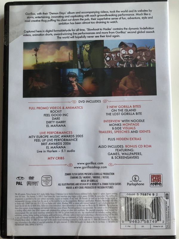 Gorillaz - Phase Two - Slowboat to hades 2 Disc Set - DVD & CD rom / Live performances, Promo videos, Hidden extras / Bonus CD rom (094637587492)