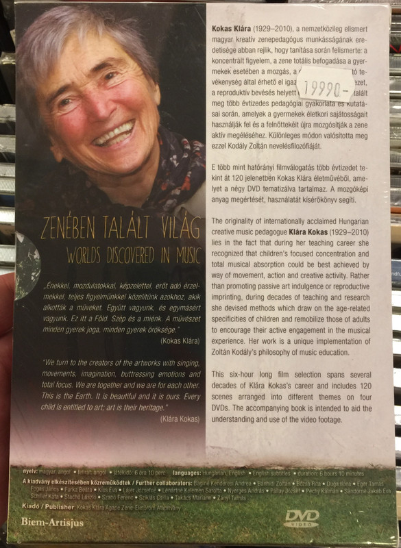 Worlds discovered in Music DVD BOX 2012 Zenében talált Világ / Selection from the films of Klára Kokas with her own commentary - Kokas Klára filmjeiből készült válogatás / 4 DVDs & Book / Szabad Mozdulatok, Együtt Egymásért, Megtalált Világ, Színes Erdő (KokasKláraDVDSET)