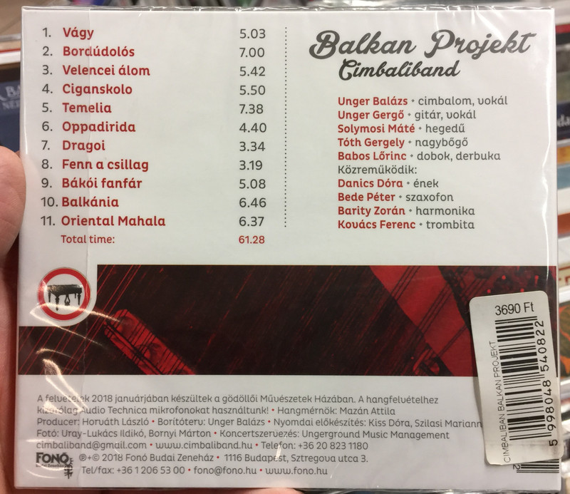 Cimbaliband - Balkan Projekt / Fonó Budai Zeneház Audio CD 2018 / 5998048540822