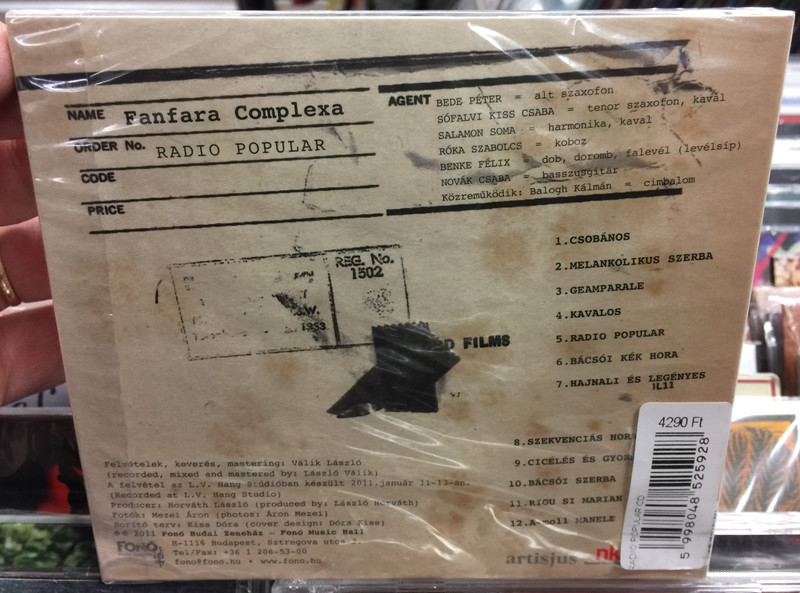 Fanfara Complexa ‎– Radio Popular / Fonó Budai Zeneház ‎Audio CD 2011 / FA259-2