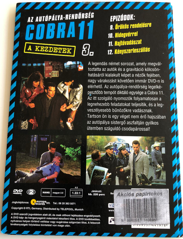 Alarm für Cobra 11 DISK 3 - Die Autobahnpolizei DVD 1996 Cobra 11 / Directed by / Starring: Johannes Brandrup, Rainer Strecker, Almut Eggert, Erdoğan Atalay, Mark Keller, René Steinke / The Highway Police Episodes 9-12 (5999557441976)